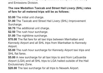Meter Fare Structure Effective 12/19/22